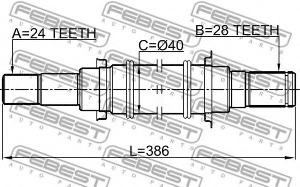 Полуось в сборе FEBEST 0512-BL16MT Полуось в сборе FEBEST 0512-BL16MT