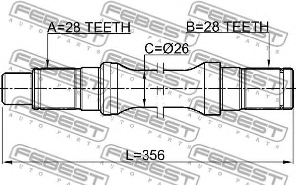 Полуось в сборе FEBEST 0512-BT50LH Полуось в сборе FEBEST 0512-BT50LH