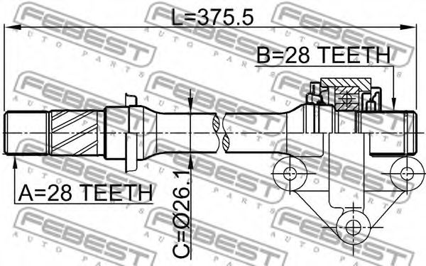 Полуось в сборе FEBEST 0512-CP Полуось в сборе FEBEST 0512-CP