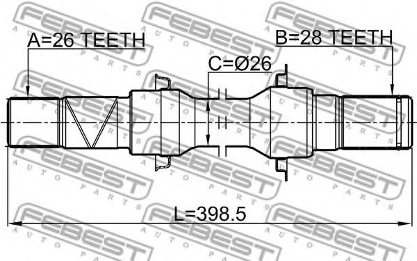 Полуось в сборе FEBEST 0512-M2ATRH Полуось в сборе FEBEST 0512-M2ATRH