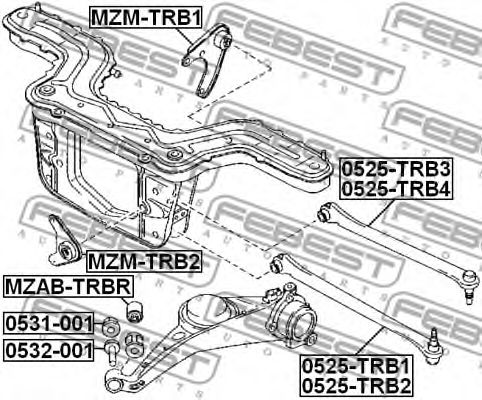 Рычаг подвески FEBEST 0525-TRB2 Рычаг подвески FEBEST 0525-TRB2