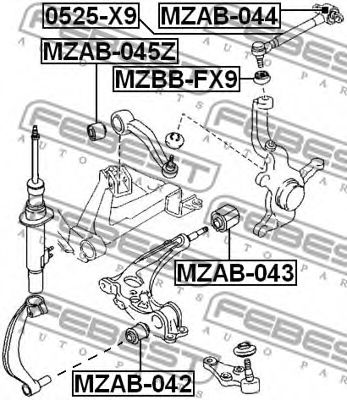 Рычаг подвески FEBEST 0525-X9 Рычаг подвески FEBEST 0525-X9