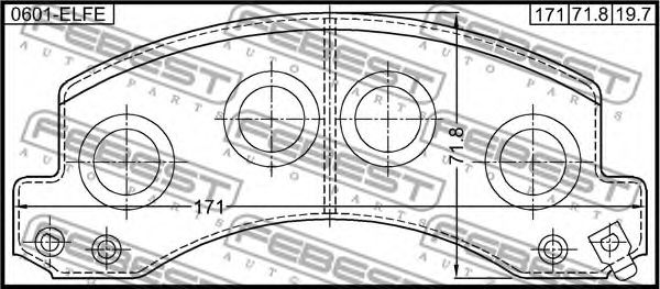 Тормозные колодки FEBEST 0601-ELFF Тормозные колодки FEBEST 0601-ELFF