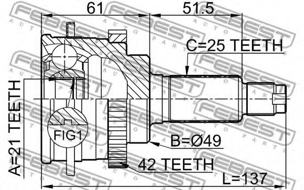 ШРУС FEBEST 0710-018A42 ШРУС FEBEST 0710-018A42