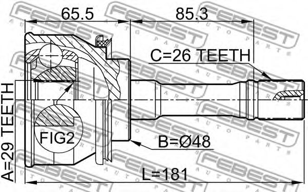 ШРУС FEBEST 0710-GVSQ ШРУС FEBEST 0710-GVSQ