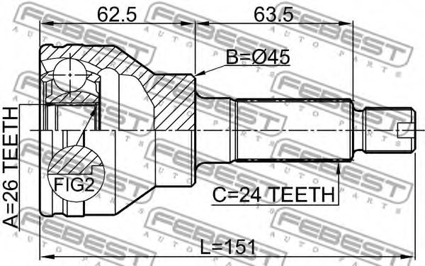 ШРУС FEBEST 0710-SX4R ШРУС FEBEST 0710-SX4R