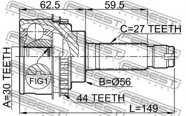 ШРУС FEBEST 0810-026A44 ШРУС FEBEST 0810-026A44