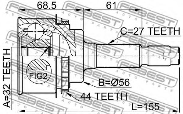 ШРУС FEBEST 0810-027A44 ШРУС FEBEST 0810-027A44