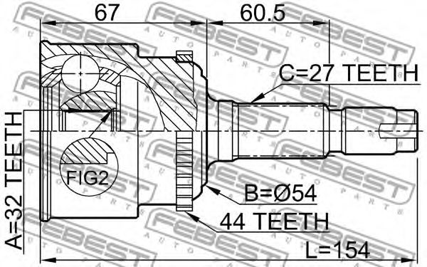 ШРУС FEBEST 0810-029A44 ШРУС FEBEST 0810-029A44