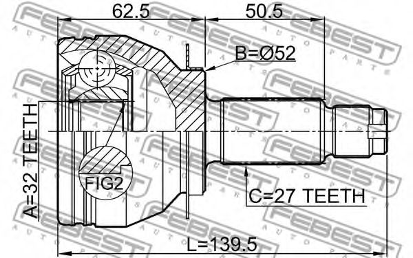 ШРУС FEBEST 0810-B13MT ШРУС FEBEST 0810-B13MT