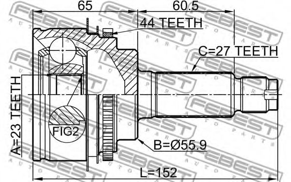 ШРУС FEBEST 0810-S11A44 ШРУС FEBEST 0810-S11A44