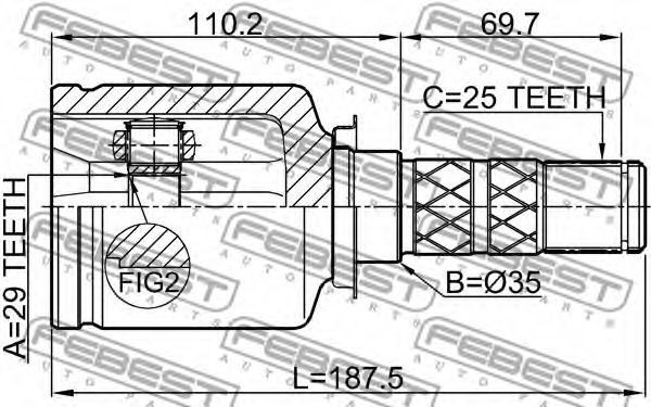 ШРУС FEBEST 0811-G12 ШРУС FEBEST 0811-G12