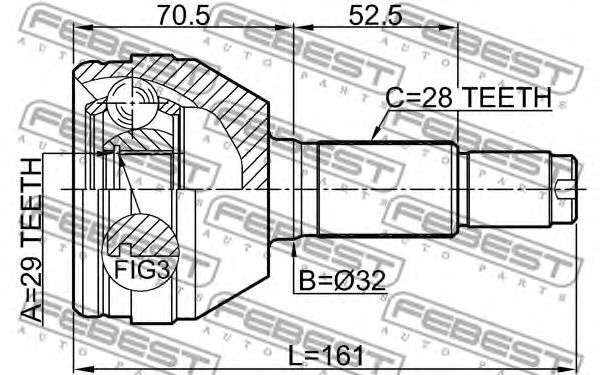 ШРУС FEBEST 1010-V200 ШРУС FEBEST 1010-V200