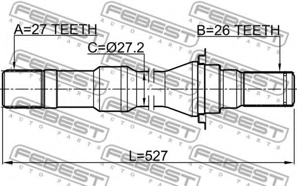 Полуось в сборе FEBEST 1012-V250ATRH Полуось в сборе FEBEST 1012-V250ATRH