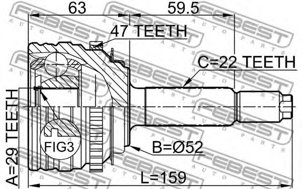 ШРУС FEBEST 1110-006A47 ШРУС FEBEST 1110-006A47