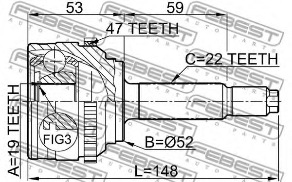 ШРУС FEBEST 1110-008A47 ШРУС FEBEST 1110-008A47