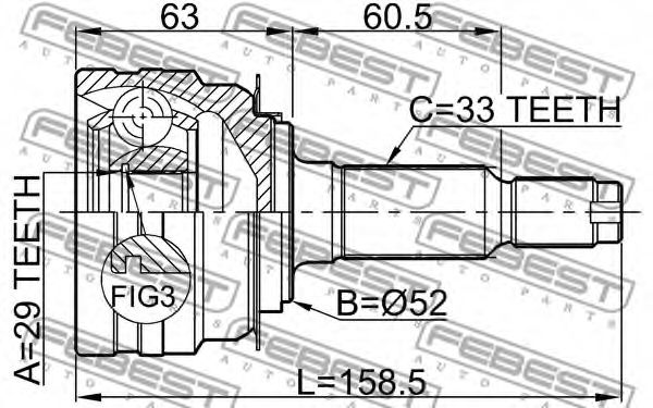 ШРУС FEBEST 1110-J150 ШРУС FEBEST 1110-J150