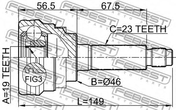 ШРУС FEBEST 1110-M100 ШРУС FEBEST 1110-M100