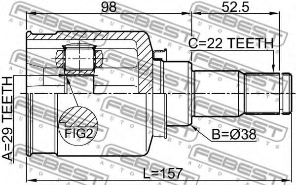 ШРУС FEBEST 1111-T250 ШРУС FEBEST 1111-T250