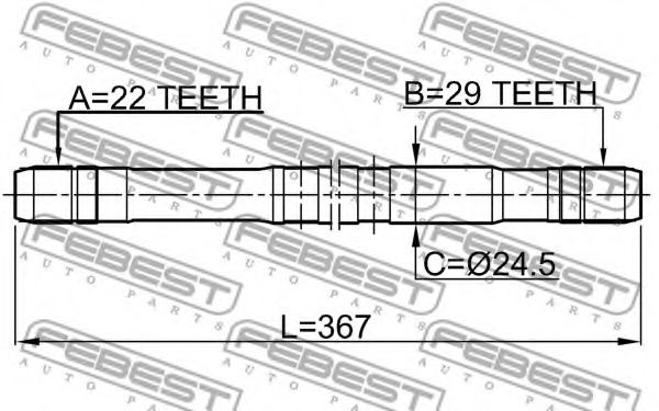 Полуось в сборе FEBEST 1112-NEXLH Полуось в сборе FEBEST 1112-NEXLH