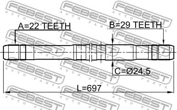 Полуось в сборе FEBEST 1112-NEXRH Полуось в сборе FEBEST 1112-NEXRH
