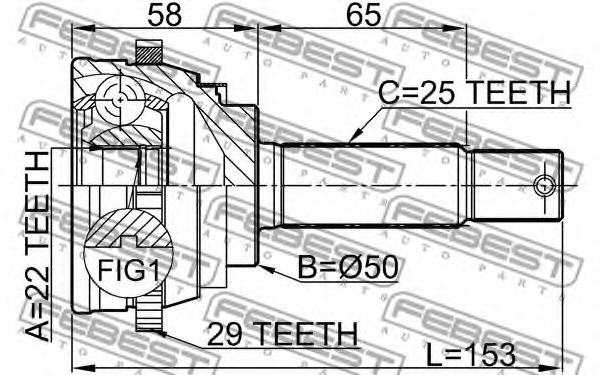 ШРУС FEBEST 1210-001A29 ШРУС FEBEST 1210-001A29