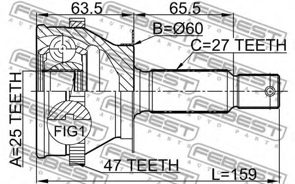 ШРУС FEBEST 1210-011A47 ШРУС FEBEST 1210-011A47