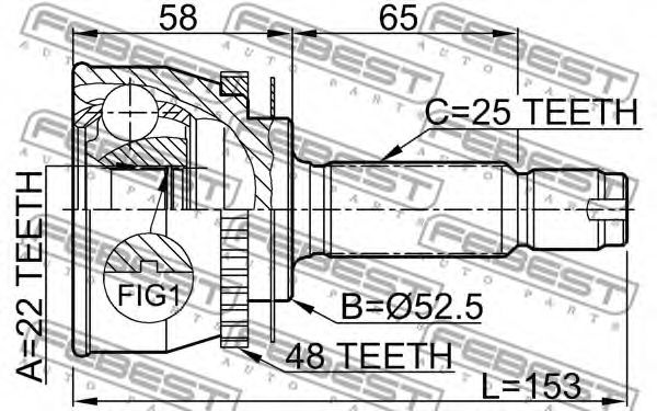 ШРУС FEBEST 1210-012A48 ШРУС FEBEST 1210-012A48