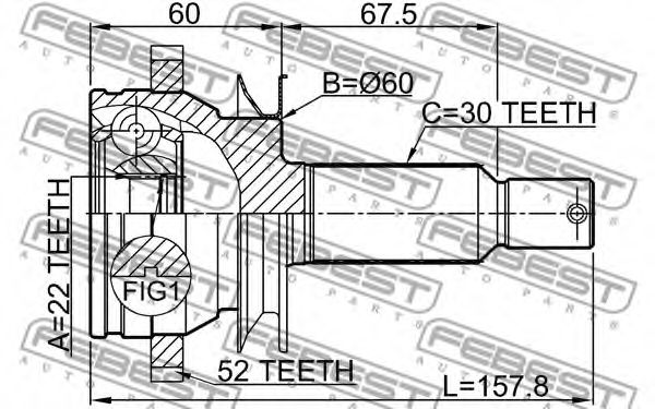 ШРУС FEBEST 1210-CM10RA52 ШРУС FEBEST 1210-CM10RA52
