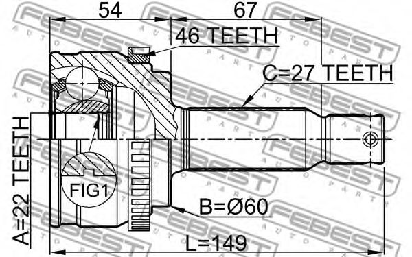 ШРУС FEBEST 1210-ELNA46 ШРУС FEBEST 1210-ELNA46