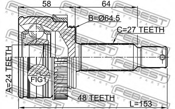 ШРУС FEBEST 1210-IX35A48 ШРУС FEBEST 1210-IX35A48