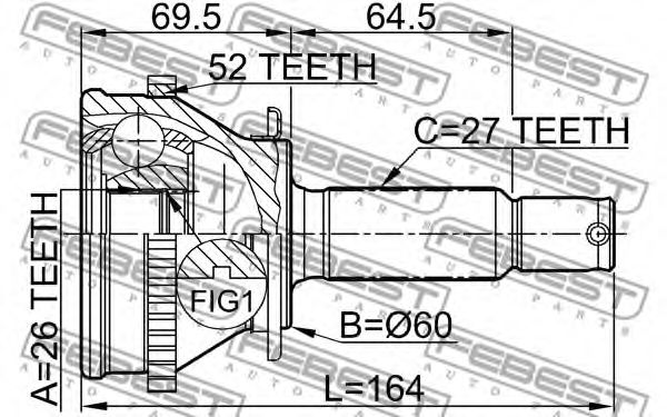 ШРУС FEBEST 1210-SFA52 ШРУС FEBEST 1210-SFA52
