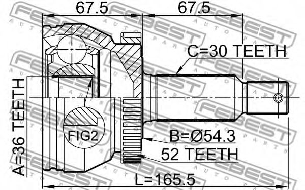 ШРУС FEBEST 1210-SFCLA52 ШРУС FEBEST 1210-SFCLA52