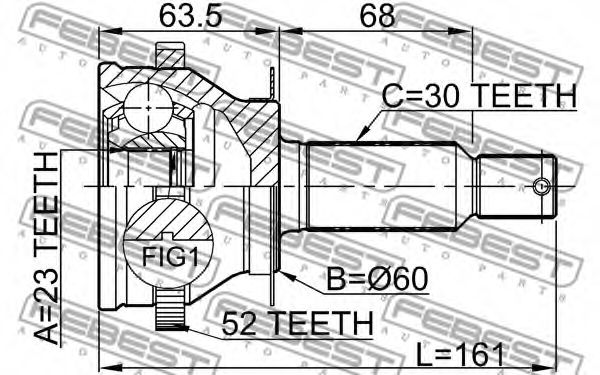 ШРУС FEBEST 1210-SFCLRRA52 ШРУС FEBEST 1210-SFCLRRA52