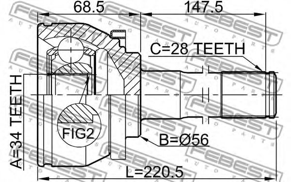 ШРУС FEBEST 1210-TER ШРУС FEBEST 1210-TER
