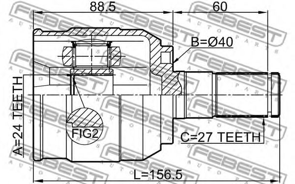 ШРУС FEBEST 1211-IX352WDRH ШРУС FEBEST 1211-IX352WDRH