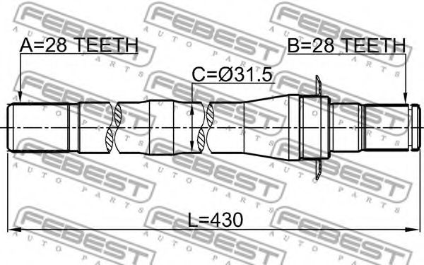Полуось в сборе FEBEST 1212-CM10AT4WD Полуось в сборе FEBEST 1212-CM10AT4WD