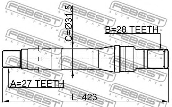 Полуось в сборе FEBEST 1212-SFBM Полуось в сборе FEBEST 1212-SFBM