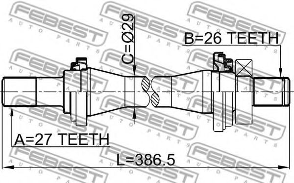 Полуось в сборе FEBEST 1212-TUC Полуось в сборе FEBEST 1212-TUC