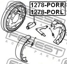 Рабочий тормозной цилиндр FEBEST 1278-PORR Рабочий тормозной цилиндр FEBEST 1278-PORR