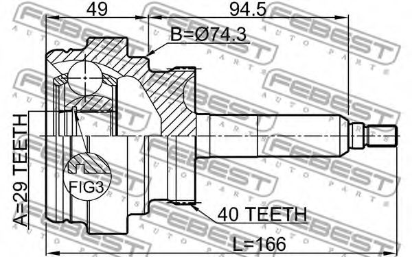 ШРУС FEBEST 1410-ACTA40 ШРУС FEBEST 1410-ACTA40