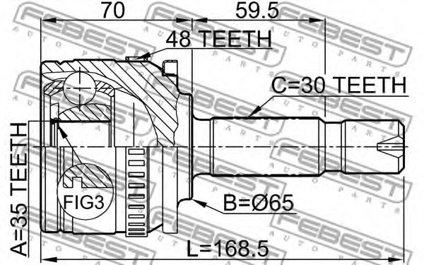 ШРУС FEBEST 1410-ISTA48 ШРУС FEBEST 1410-ISTA48