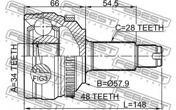 ШРУС FEBEST 1410-NAA48 ШРУС FEBEST 1410-NAA48