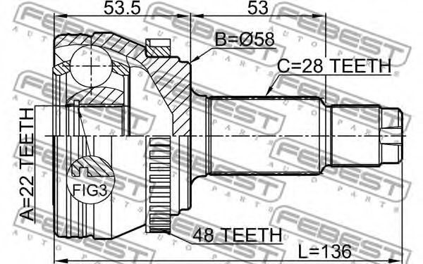ШРУС FEBEST 1410-NACTRA48 ШРУС FEBEST 1410-NACTRA48