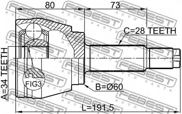 ШРУС FEBEST 1410-REXII ШРУС FEBEST 1410-REXII