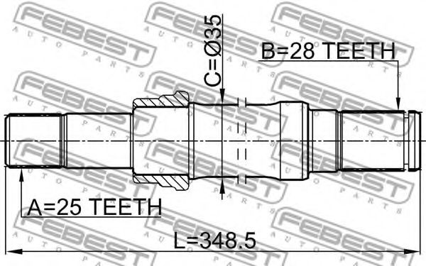 Полуось в сборе FEBEST 1512-001 Полуось в сборе FEBEST 1512-001