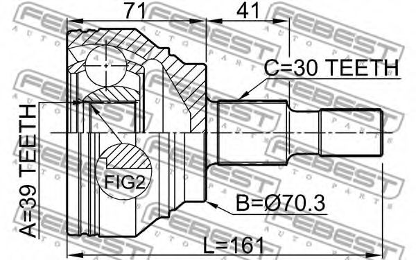 ШРУС FEBEST 1610-164 ШРУС FEBEST 1610-164