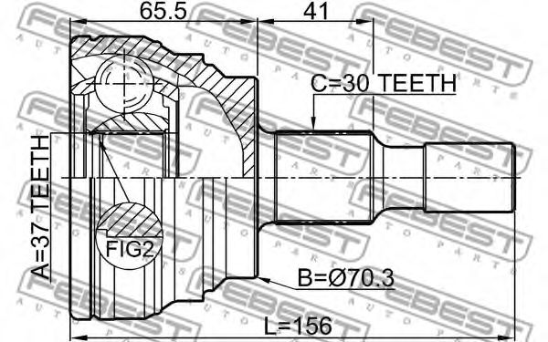 ШРУС FEBEST 1610-164S ШРУС FEBEST 1610-164S