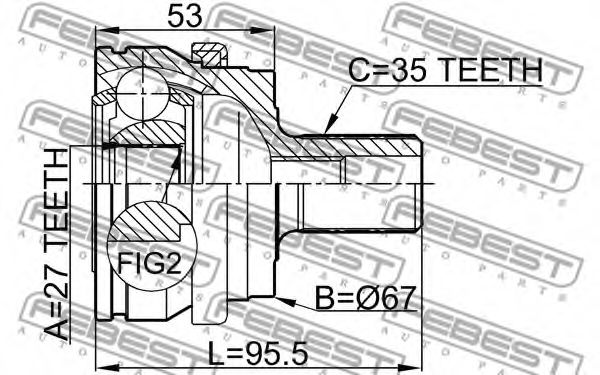 ШРУС FEBEST 1610-203 ШРУС FEBEST 1610-203