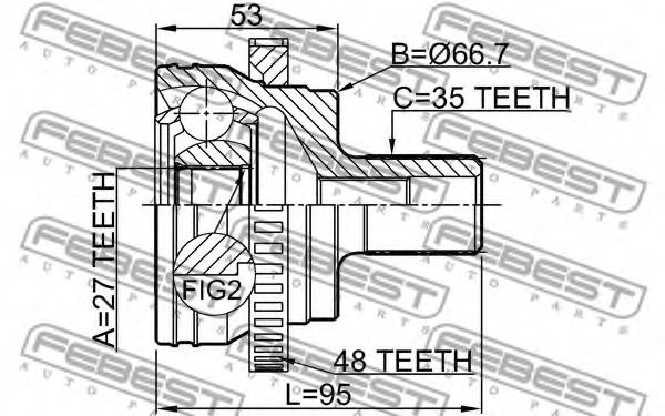 ШРУС FEBEST 1610-220A48 ШРУС FEBEST 1610-220A48